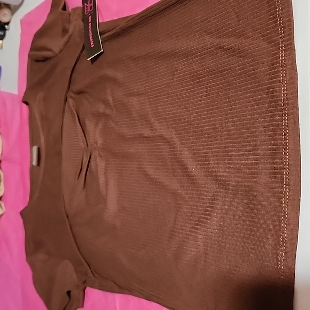 NO BOUNDARIES  SWEETHEART TOP  ( BROWN )  XS  ( 1 ).